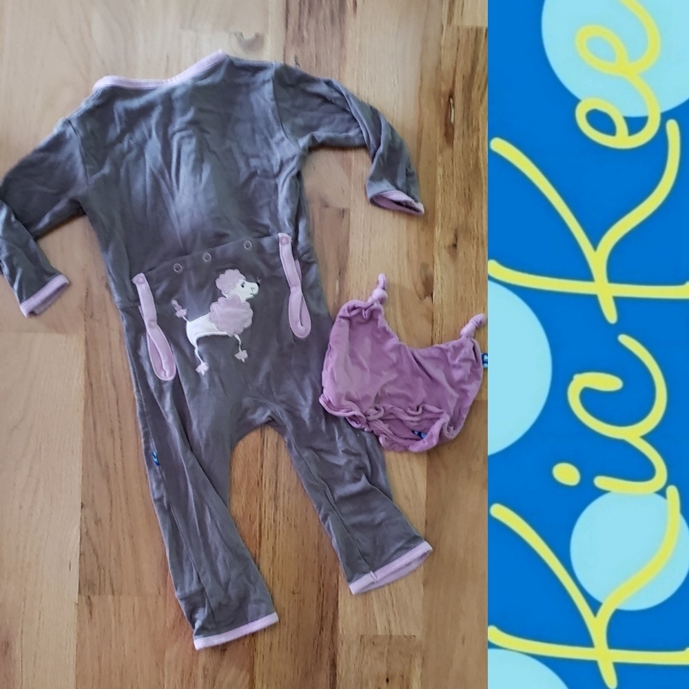 Kickee Pants Poodle Coverall & Double Knot Hat